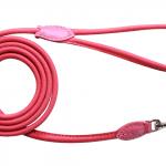 Rundsytt Läderkoppel Cerise 180cm