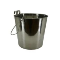 Rostfri hink med platt baksida och krokar 4 L