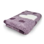 Hundfäll Lila med Vita hjärtan