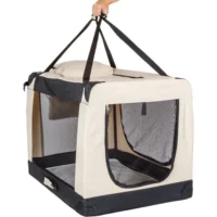 Hundbur beige - praktisk canvasbur, finns i flera olika storlerkar.