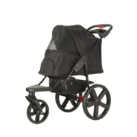 Hundstroller med stora hjul Svart