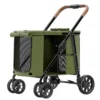 Hundbur med Hjul max 25kg | Olivgrön
