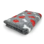 Hundfäll Grå med Röda tassar och Vita ben