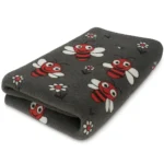 Hundfäll Mörkgrå med Cerise Bin