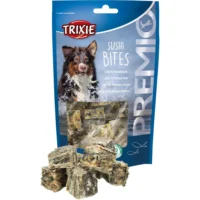 Hundgodis med vitfisk PREMIO Sushi Bites 75g i förpackning
