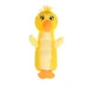 En färgstark och söt gul hundleksak formad som en kanariefågel med orange näbb och fötter från märket Growl Belly Burdz Sunny the Canary.