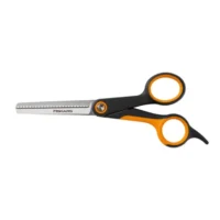 Fiskars enkel effileringssax med ergonomiskt 5-punktsgrepp för skonsam uttunning av hundpäls.